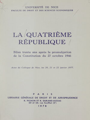 cover image of La quatrième République